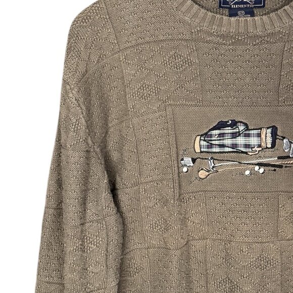 Vintage Northern Golf Elements Sweater Retro 90s Grandpa Knit - Picture 3 of 6